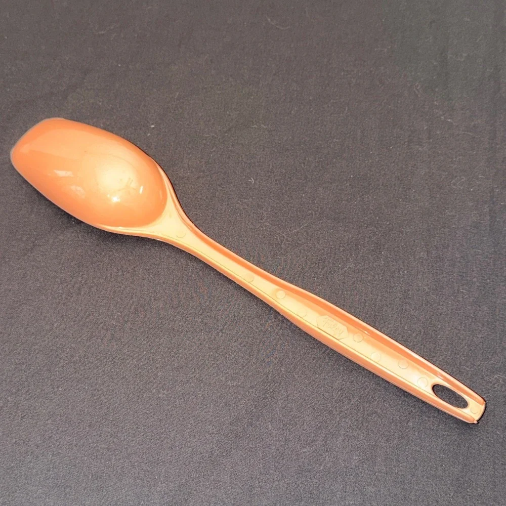 Foley Vintage Kitchen Utensil Cooking Serving Spoon Brown Plastic Hole Handle‎